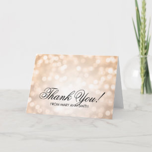 "Thank you" 40th Birthday Copper Glitter Lights Thank You Card