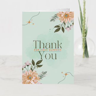 thank you 4 u support foil greeting card