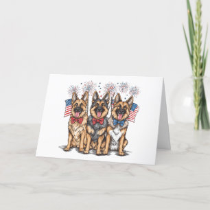 Thank You 4th Of July German Shepherd Dogs Card
