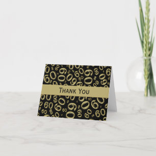 Thank You: 60th Birthday Number Pattern Black/Gold You Card