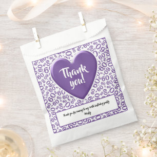 Thank You 60th Random Number Pattern Purple/White Favour Bag
