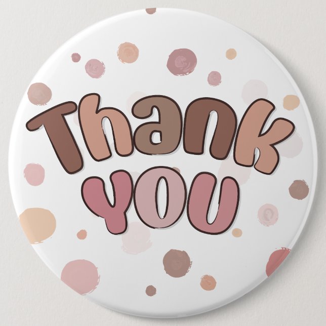 Thank you  6 cm round badge (Front)