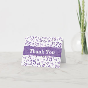 Thank You 70 Birthday Number Pattern Purple/White