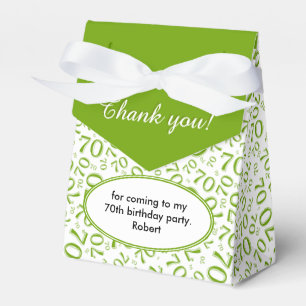 Thank You 70th Birthday Green/White Number Pattern Favour Box