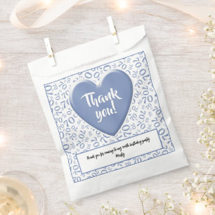 Thank You 70th Random Number Pattern Blue/White Favour Bag