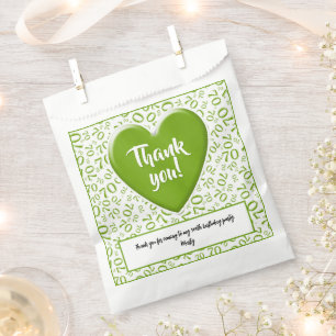 Thank You 70th Random Number Pattern Green/White Favour Bag