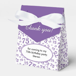 Thank You 75th Purple/White Random Number Pattern Favour Box