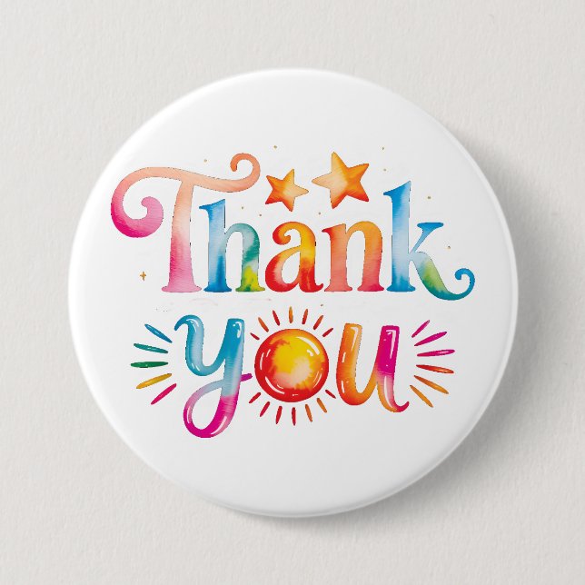Thank You 7.5 Cm Round Badge (Front)