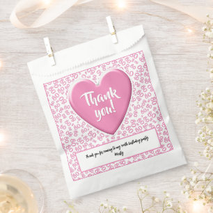 Thank You 80th Random Number Pattern Pink/White Favour Bag