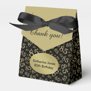 Thank You 85th Black/Gold Random Number Pattern Favour Box