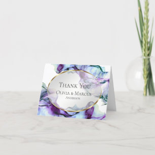 Thank You   Abstract Purple Watercolor Ink Card
