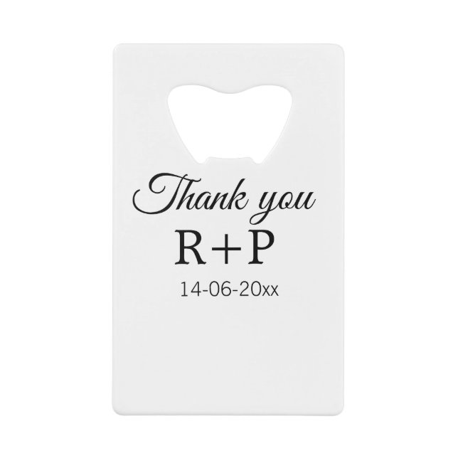 Thank you add couple name initial letter text date (Front)