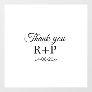 Thank you add couple name initial letter text date