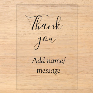 Thank you add name message simple stylish calligra acrylic invitations