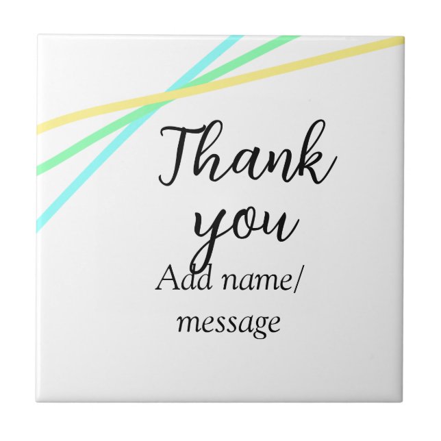 Thank you add name message simple stylish calligra ceramic tile (Front)