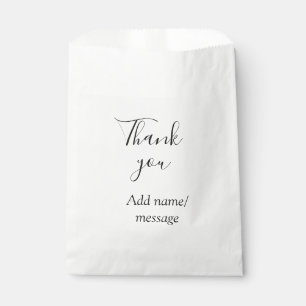 Thank you add name message simple stylish calligra favour bag