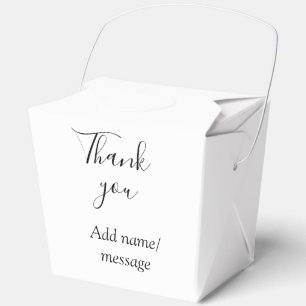Thank you add name message simple stylish calligra favour box