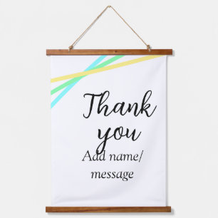 Thank you add name message simple stylish calligra hanging tapestry