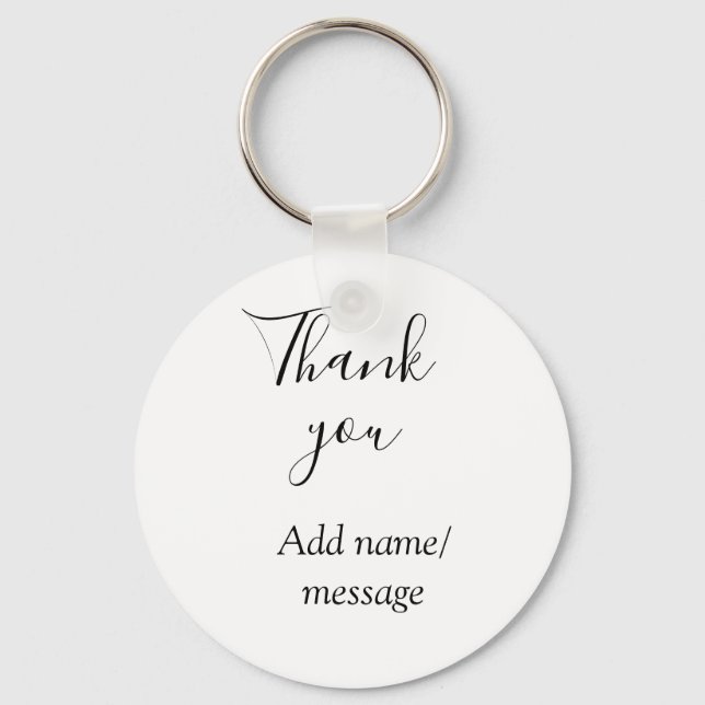 Thank you add name message simple stylish calligra key ring (Front)