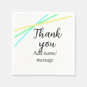 Thank you add name message simple stylish calligra napkin