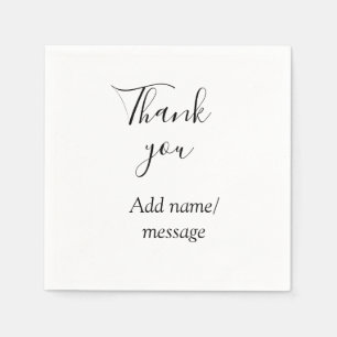 Thank you add name message simple stylish calligra napkin