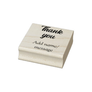 Thank you add name message simple stylish calligra rubber stamp