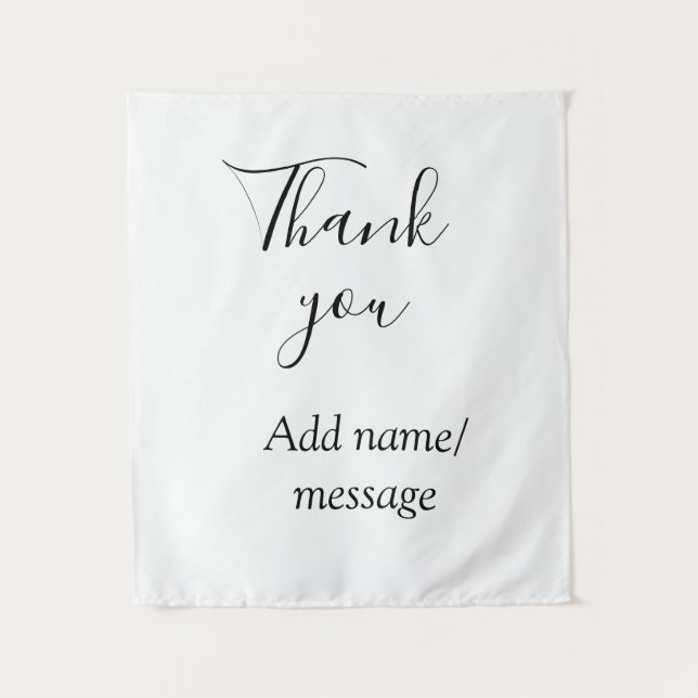 Thank you add name message simple stylish calligra tapestry (Front)