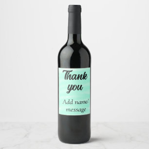Thank you add name message simple stylish calligra wine label