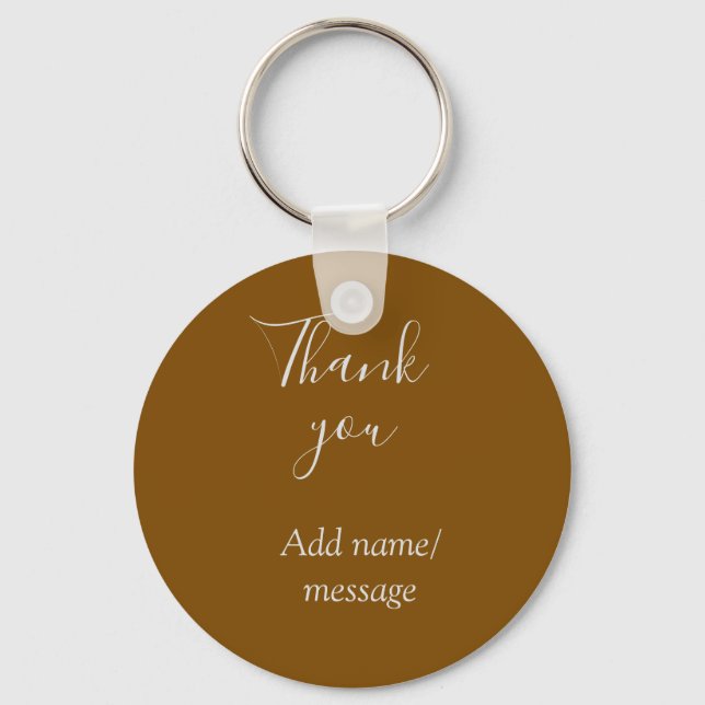 Thank you add name message simple stylish golden s key ring (Front)