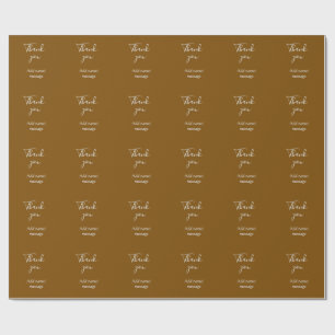 Thank you add name message simple stylish golden s wrapping paper