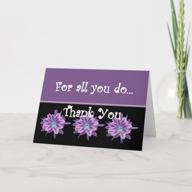 THANK YOU Admin Professionals Day PURPLE FLOWERS (Front)