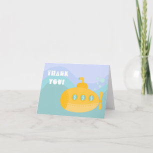 Thank you - Adorable Yellow Submarine Underwater Card