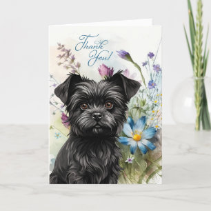 Thank You Affenpinscher Dog Wildflower Garden Blan