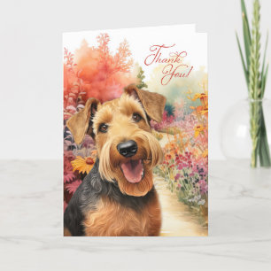 Thank You Airedale Terrier Dog Wildflower Garden