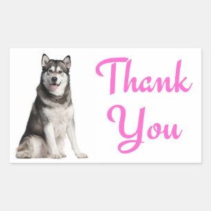 Thank You Alaskan Malamute Puppy Dog Sticker