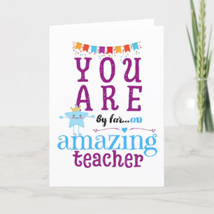 Thank You Amazing Teacher That You Are Holiday Card