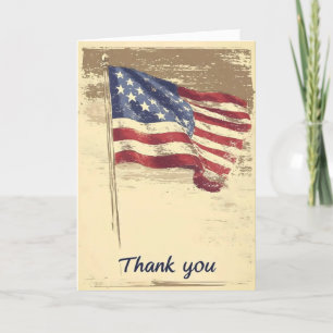Thank You American Flag Holiday Card