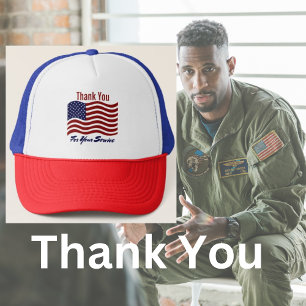 Thank You American Flag  Trucker Hat