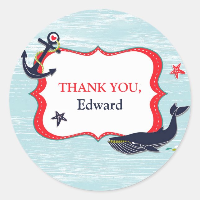 Thank You Anchor Whale Stickers (Front)