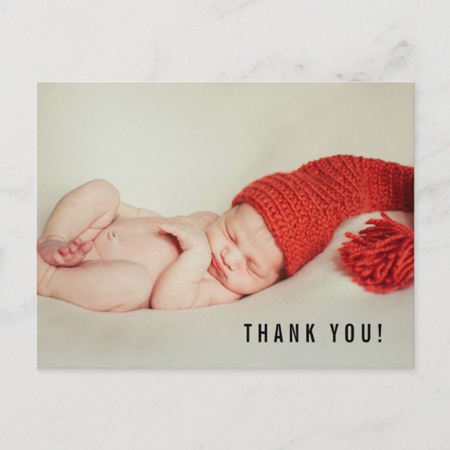 Thank You and Baby Birth Announcement Photo Postcard (Front)