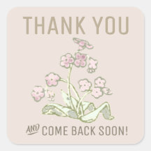 THANK YOU and Come Back Soon Minimalist Sticker