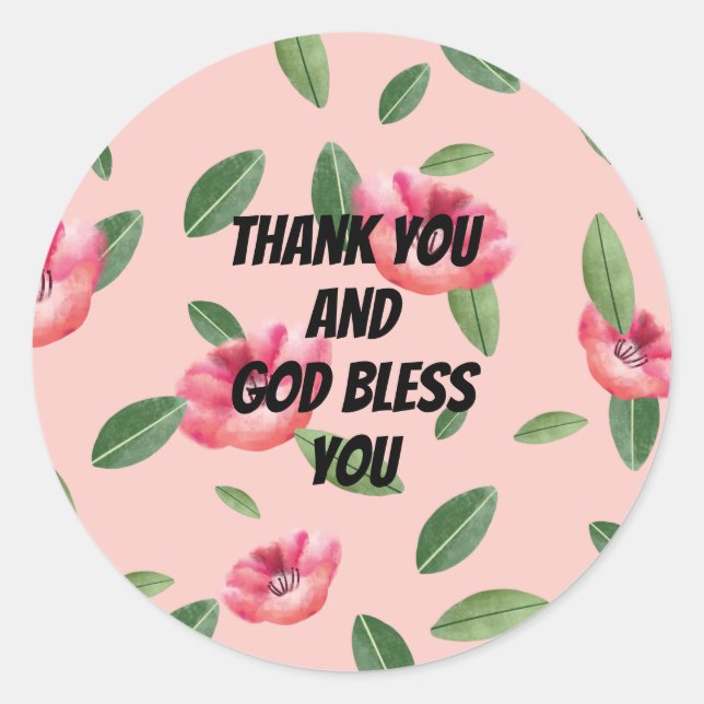 Thank You And God Bless You Sticker (Front)