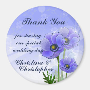 Thank you Anemone Wedding guest bombonier Magnet