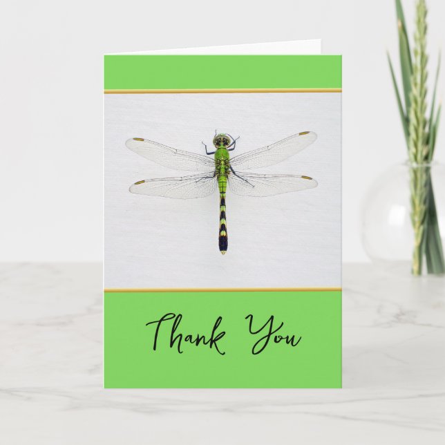 Thank You Any Occasion with Dragonfly and Gold Card (Front)