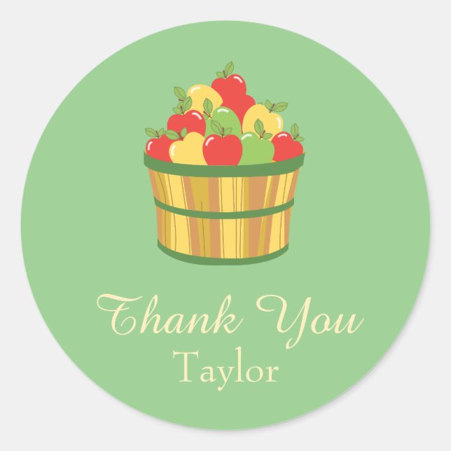 Thank You Apples Classic Round Sticker (Front)