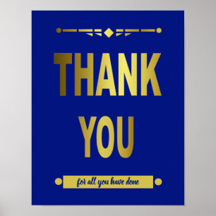 Thank You Appreciation Blue Typography Poster