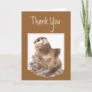 Thank You, Appreciation, Cute River Otter, Animal Thank You Card
