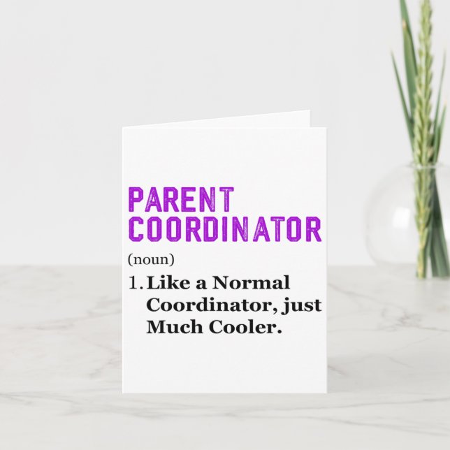 Thank You Appreciation Day Parent Coordinator  Card (Front)