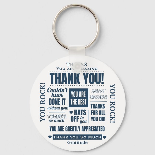 Thank You Appreciation Men's Key Ring (Front)
