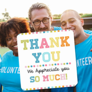 Thank you appreciation square sticker